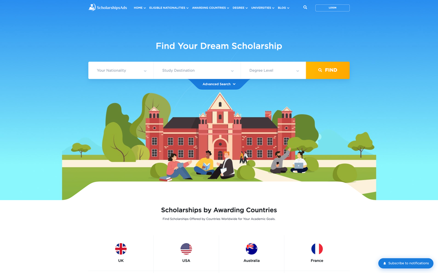Scholarships Ads Platform